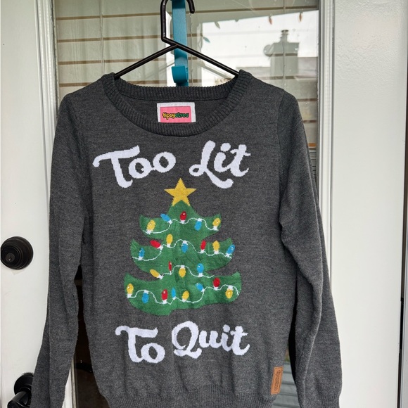 Tipsy Elves Too Lit To Quit, light up ugly Christmas Sweater - Picture 1 of 6